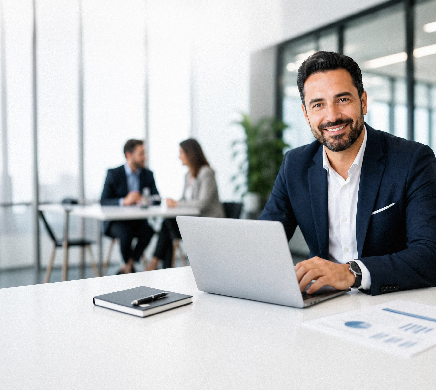 Mobiles Arbeiten am Laptop in einem Büro